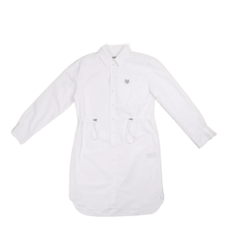 Mini Tiger Shirt Dress White