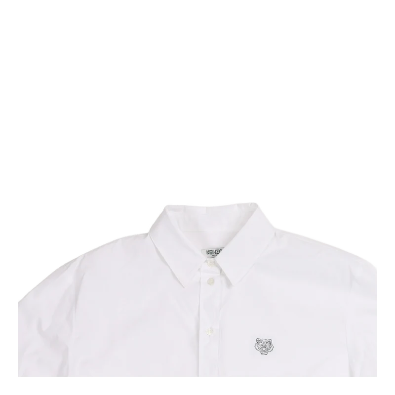 Mini Tiger Shirt Dress White