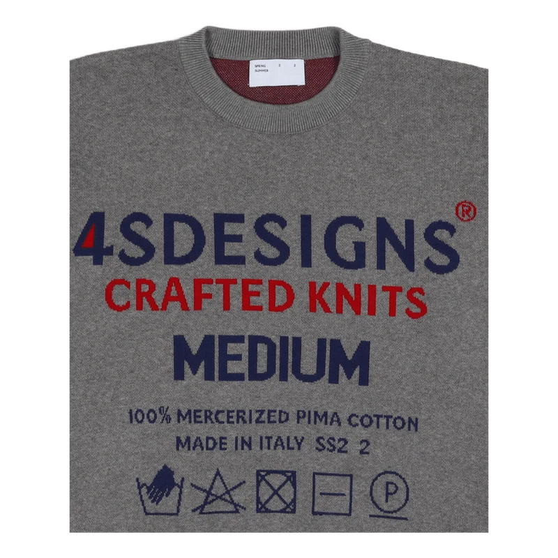 Knit Size-tag Crewneck Grey Wi