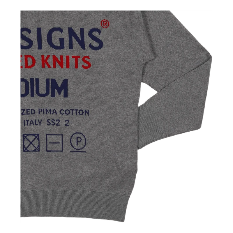 Knit Size-tag Crewneck Grey Wi