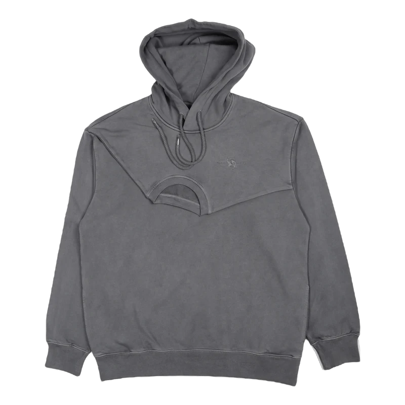 Plant Dye Double Collar Hoodie Dark Grey