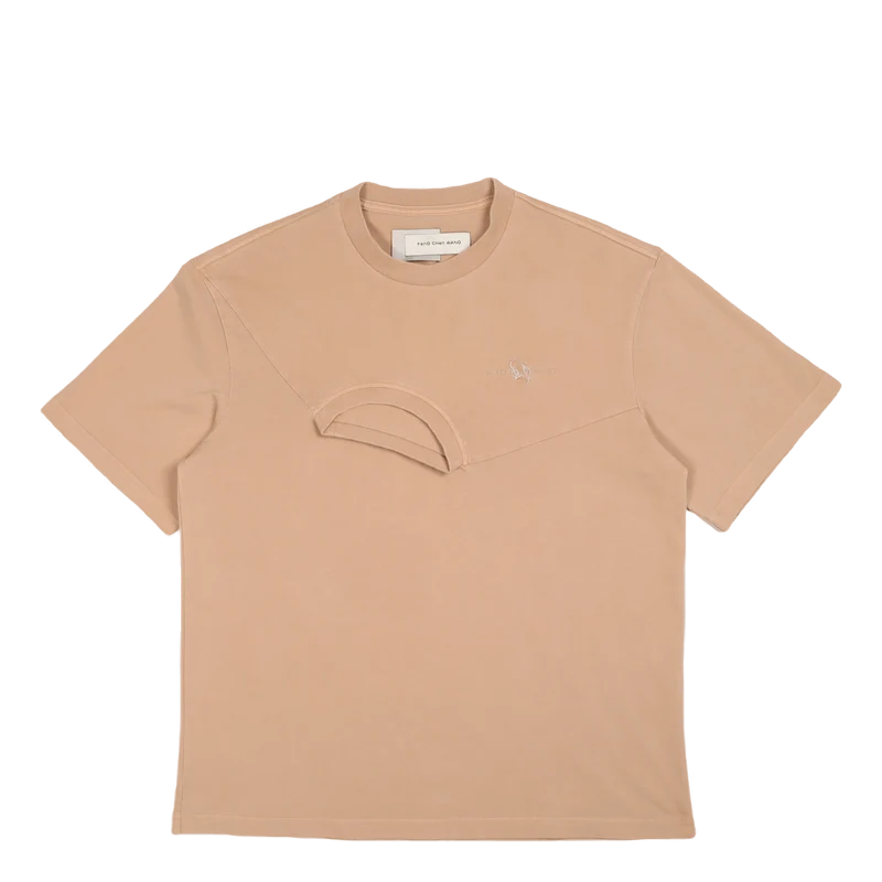 Plant Dye Double Collar T-shir Kahki