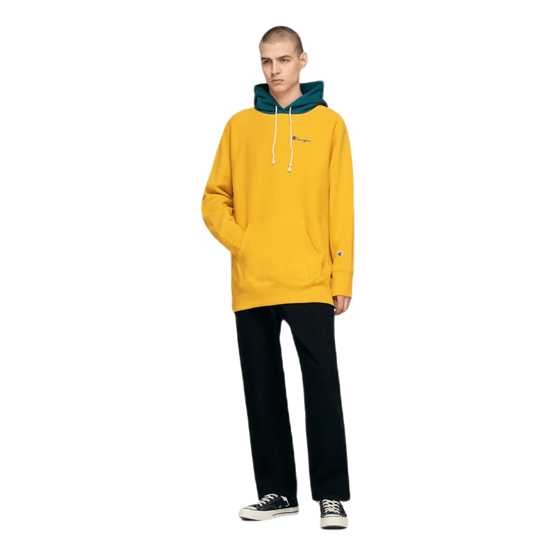 Color Block Hooded Sweatshirt Yellow