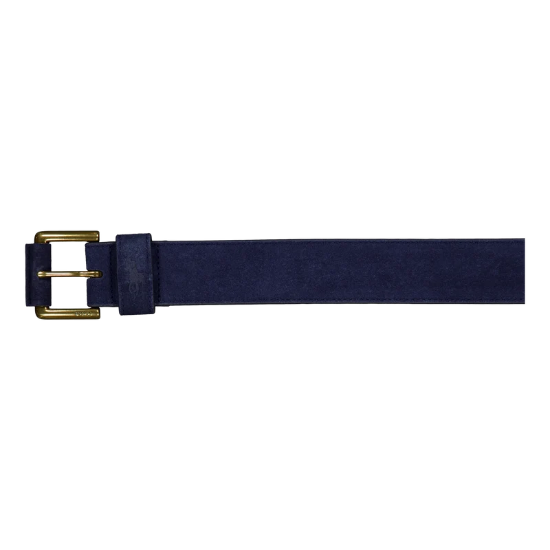 Signature Pony Suede Belt Navy
