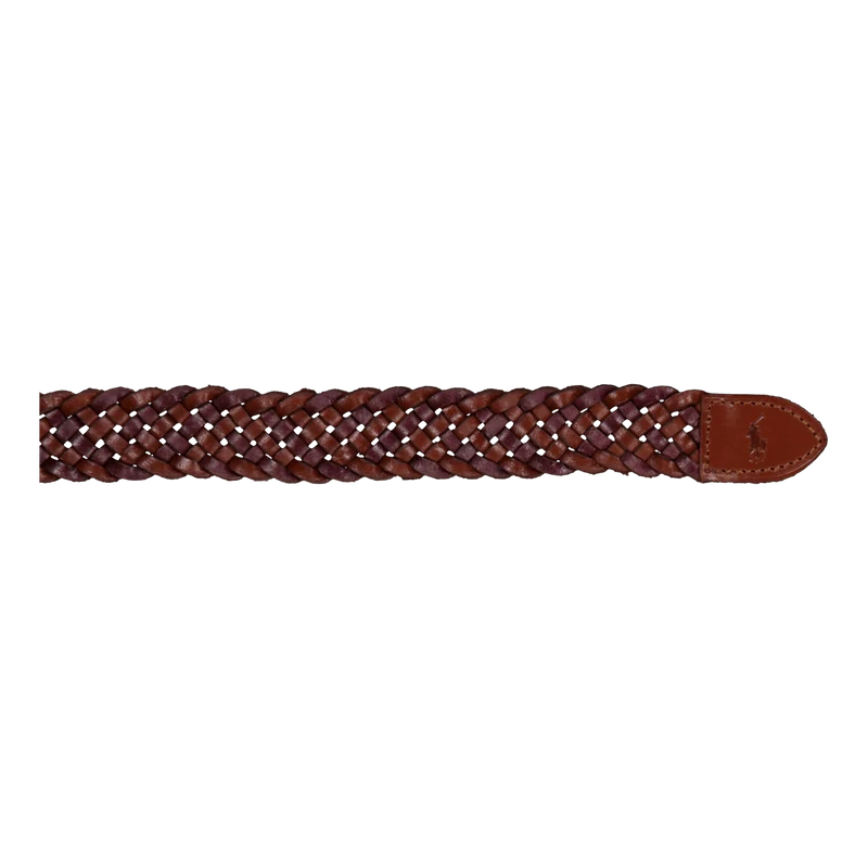 Braided Leather Belt Saddle / Dark Brown