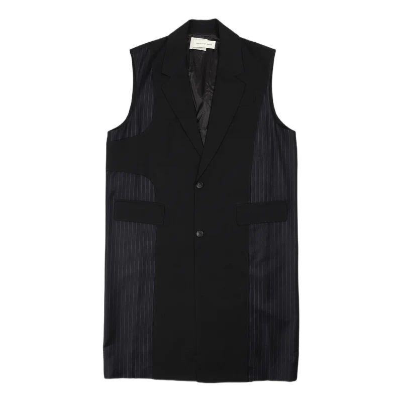 Long Sleeveless Coat Black