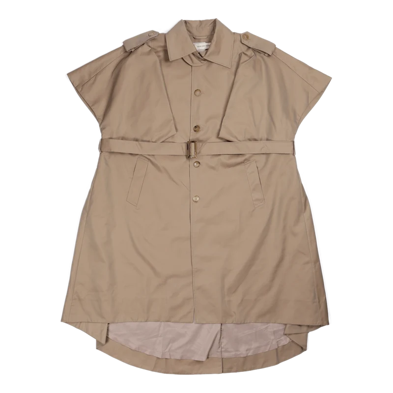 Sleeveless Trench Coat Khaki