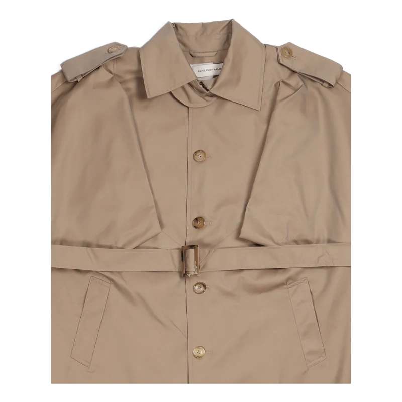 Sleeveless Trench Coat Khaki