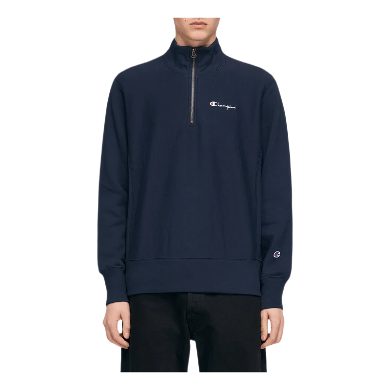 Small Script Half Zip Sweatshi Blue