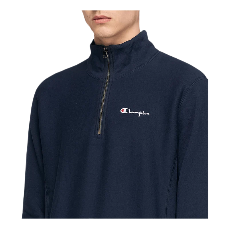 Small Script Half Zip Sweatshi Blue