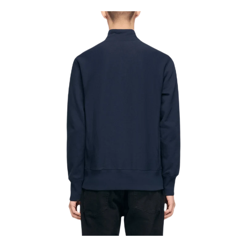 Small Script Half Zip Sweatshi Blue