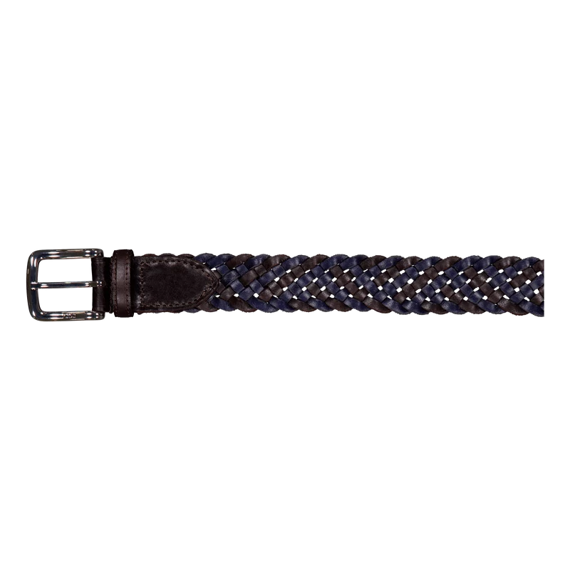 Braided Leather Belt Navy / Dark Brown