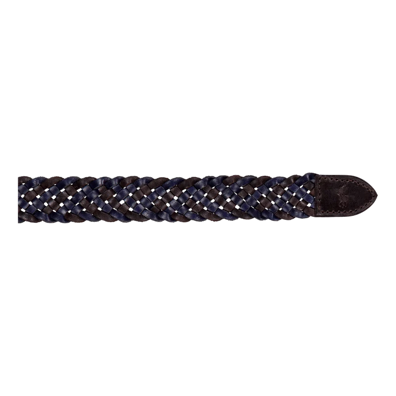 Braided Leather Belt Navy / Dark Brown