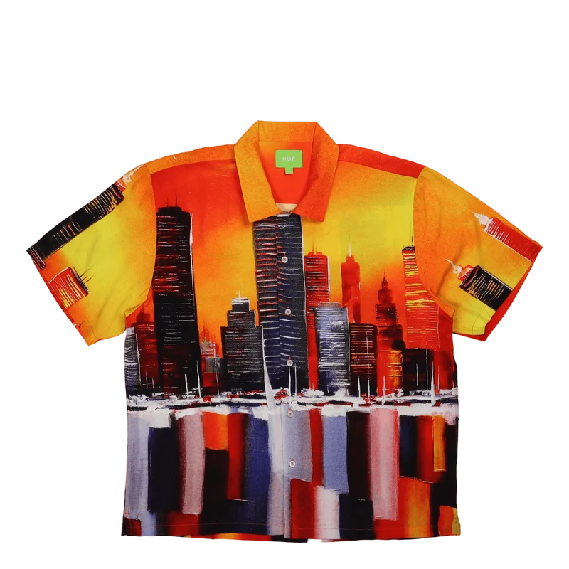 Concrete Jungle S/s Woven Top Orange