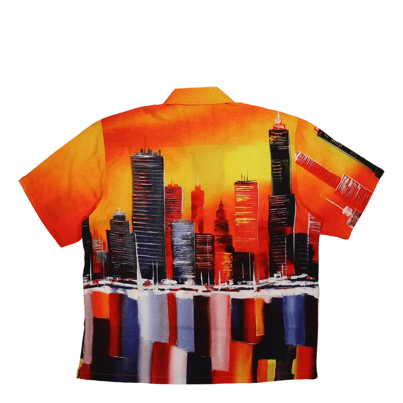 Concrete Jungle S/s Woven Top Orange