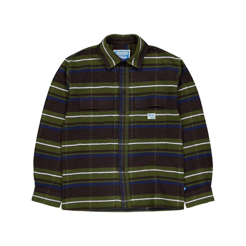 Stripe Flannel Shirt Green