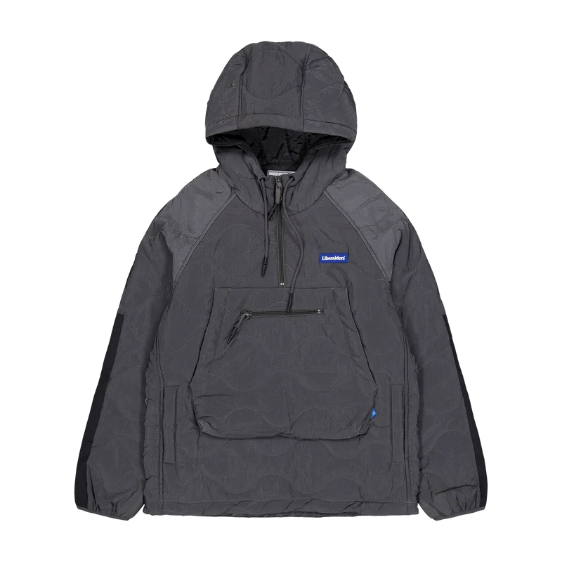 Quilted Ripstop Nylon Hoodie Gray