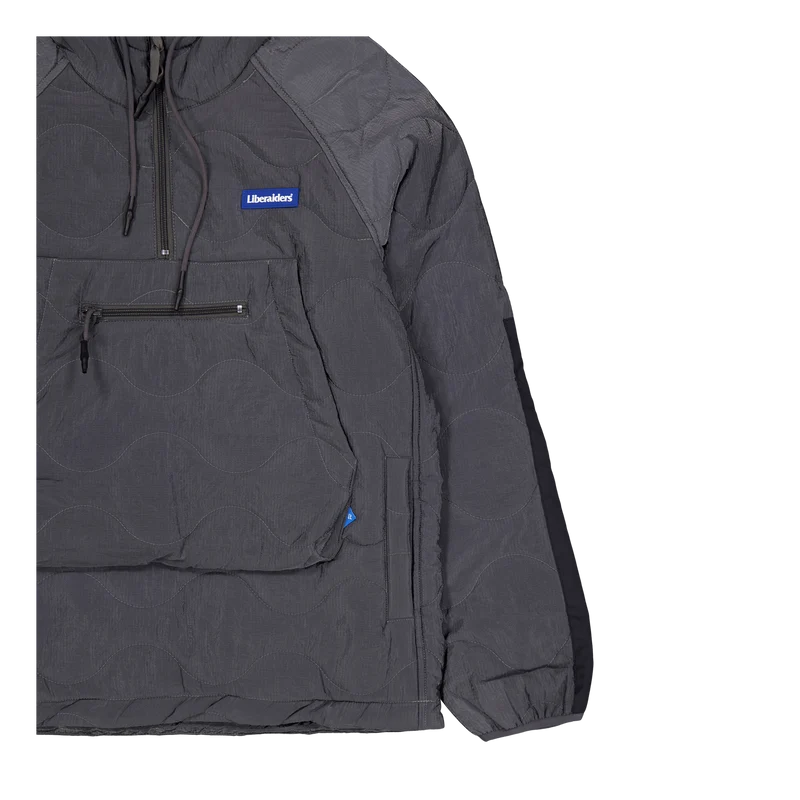 Quilted Ripstop Nylon Hoodie Gray