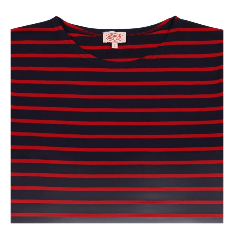 Striped Breton Shirt "hoëdic" Navire Navy/braise Red