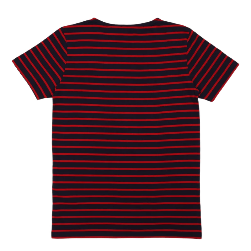 Striped Breton Shirt "hoëdic" Navire Navy/braise Red