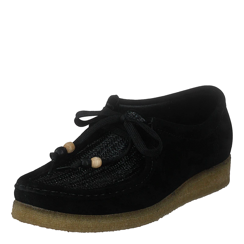 Wallabee Black Raffia