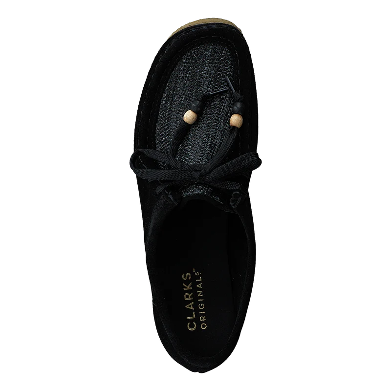 Wallabee Black Raffia