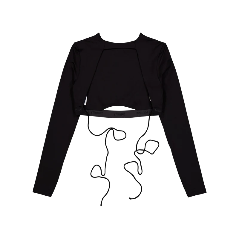 Tjcw Backless Longsleeve Cropt Black