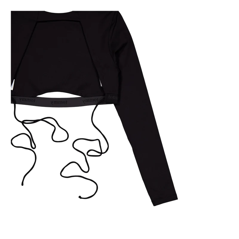 Tjcw Backless Longsleeve Cropt Black