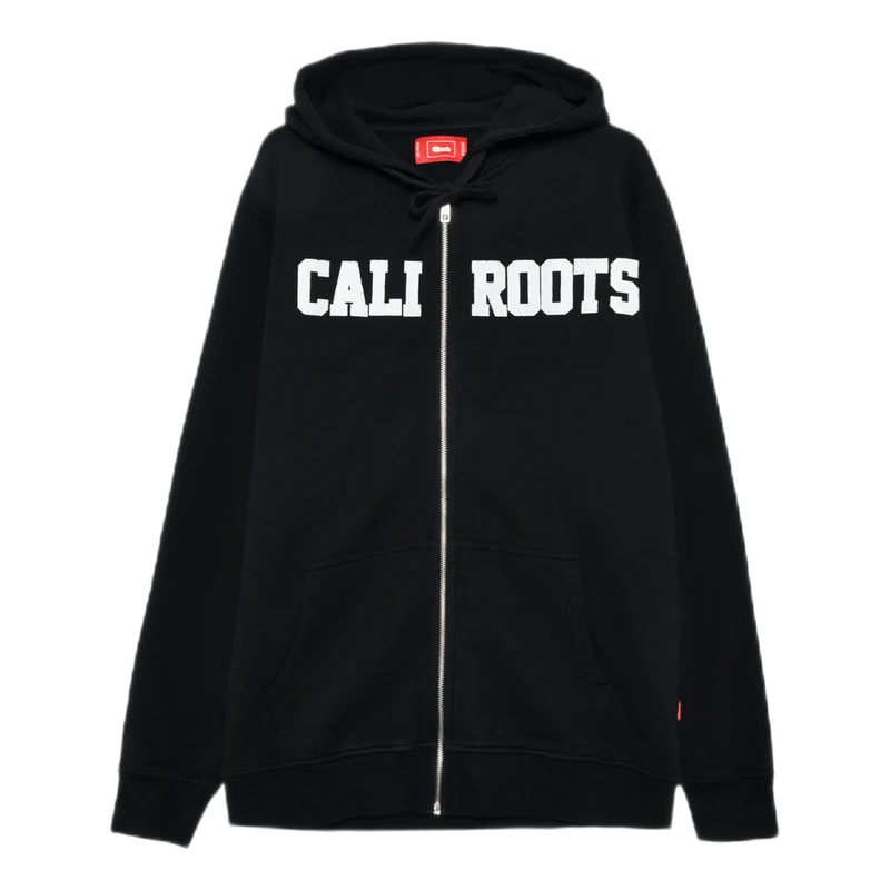 Felt Logo Zip Hoodie Black