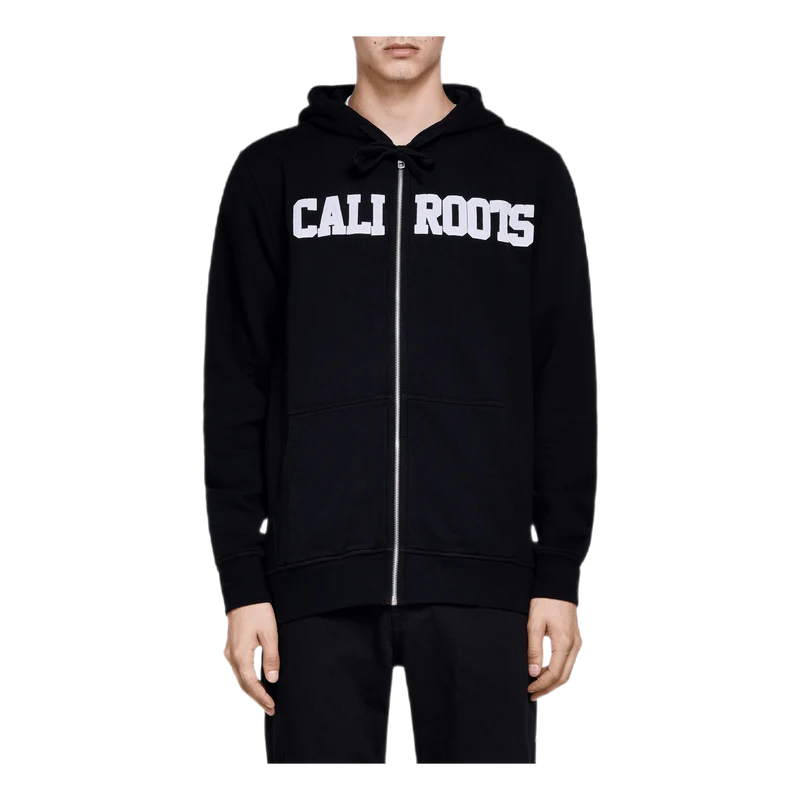 Felt Logo Zip Hoodie Black