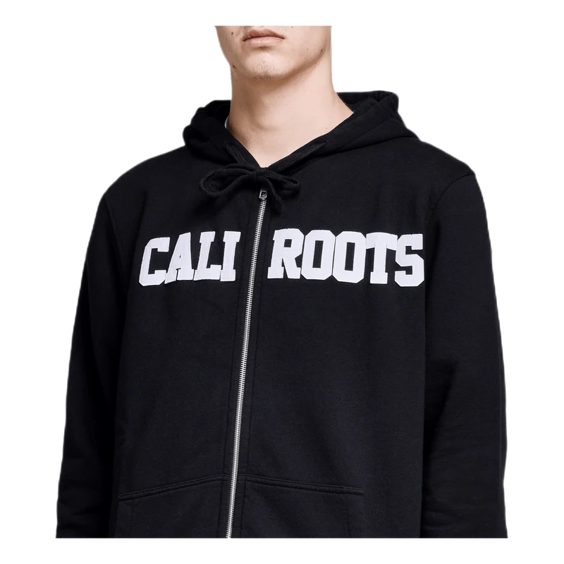 Felt Logo Zip Hoodie Black