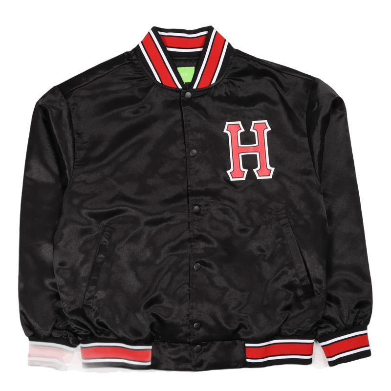 Crackerjack Satin Baseball Jac Black