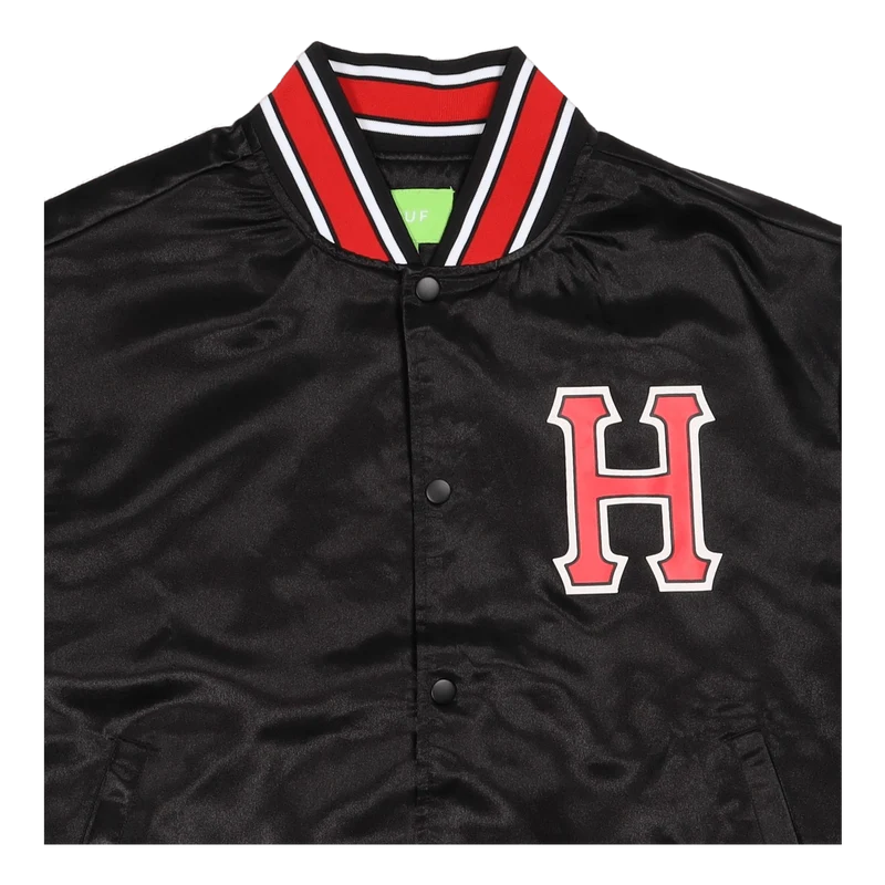 Crackerjack Satin Baseball Jac Black