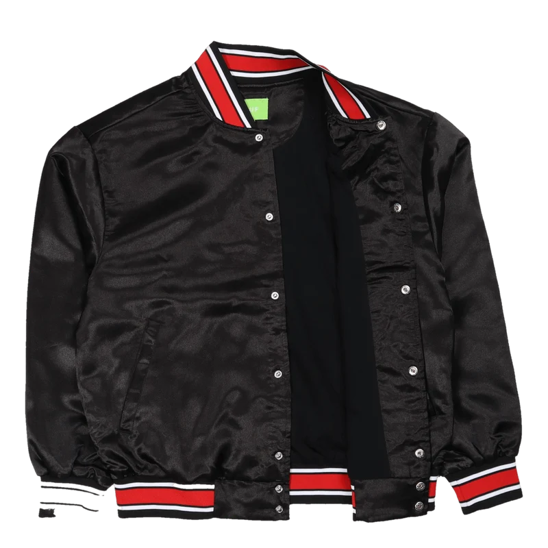 Crackerjack Satin Baseball Jac Black