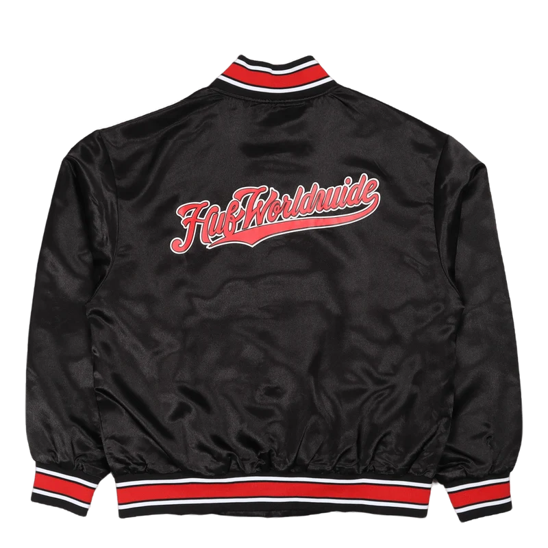 Crackerjack Satin Baseball Jac Black
