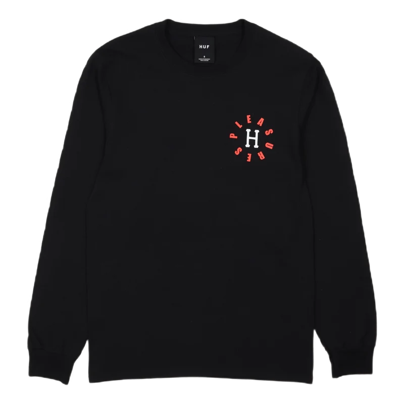 HUF X PLEASURES 12 GALAXIES L/S TEE BLACK
