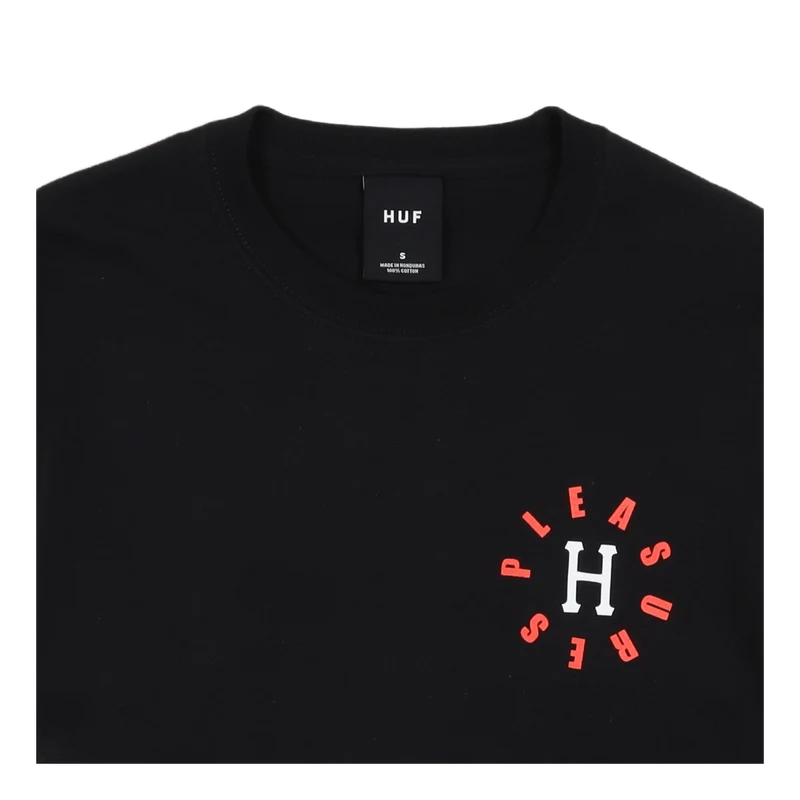 HUF X PLEASURES 12 GALAXIES L/S TEE BLACK