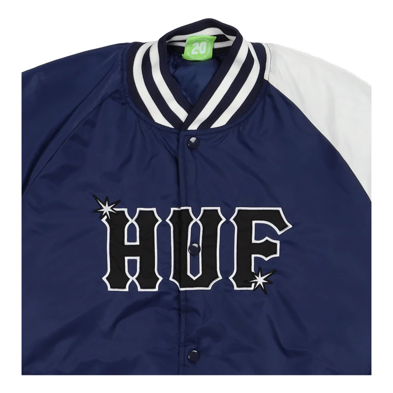 Huf Satin Baseball Jacket Navy