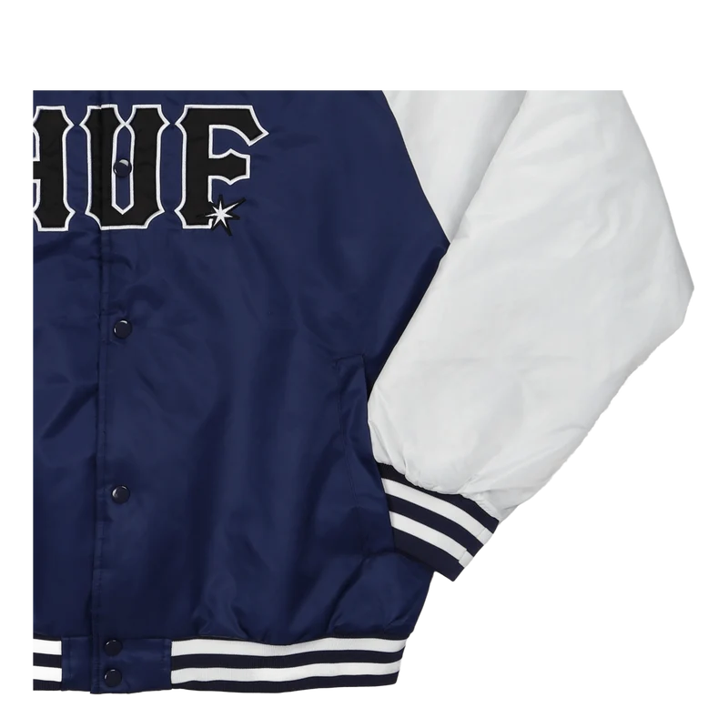 Huf Satin Baseball Jacket Navy