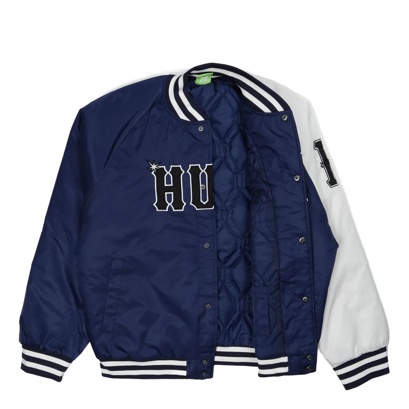 Huf Satin Baseball Jacket Navy
