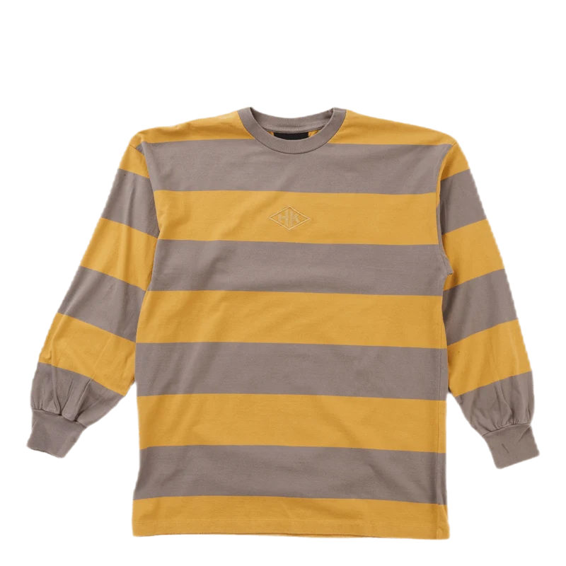 Boxy Ls Tee Faded Tan Stripe