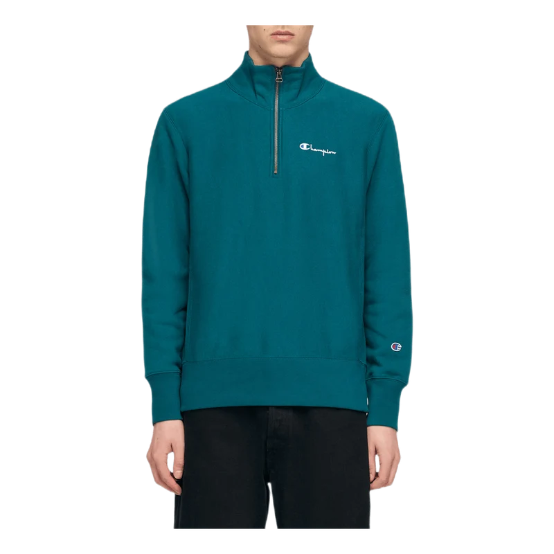 Small Script Half Zip Sweatshi Green
