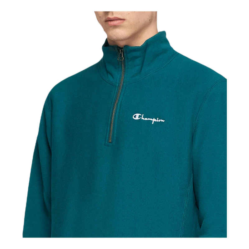 Small Script Half Zip Sweatshi Green