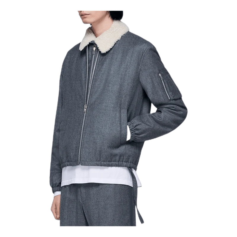 Padded Flannel Bomber Gray