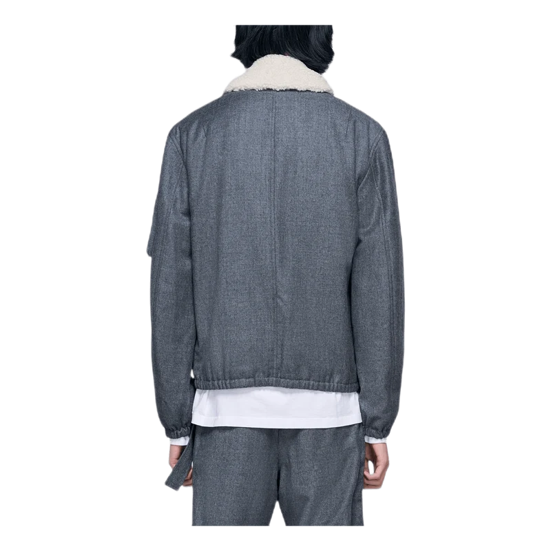 Padded Flannel Bomber Gray