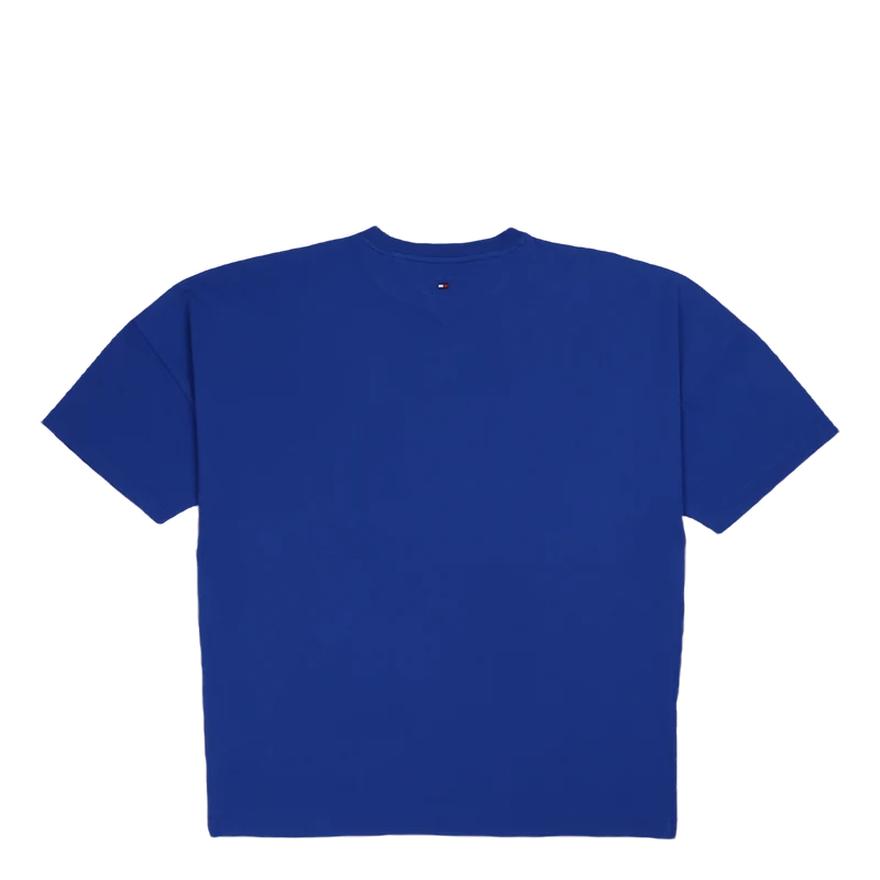 Tjcu Split Hem Flag Tee Cobalt