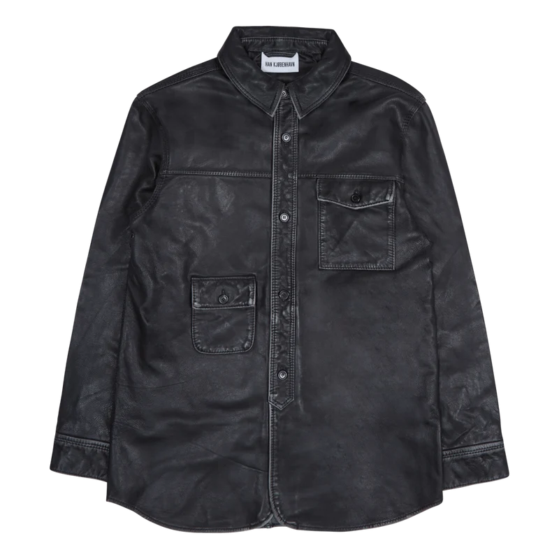 Army Shirt Black Leather