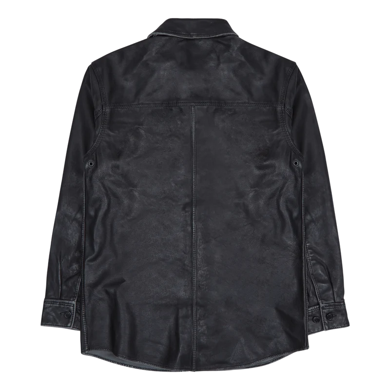 Army Shirt Black Leather