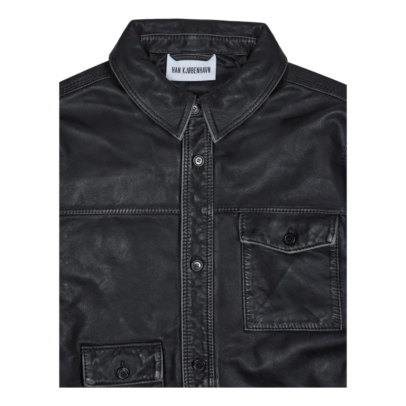 Army Shirt Black Leather