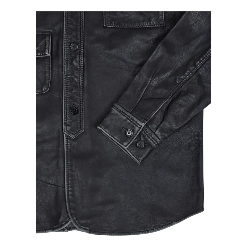 Army Shirt Black Leather